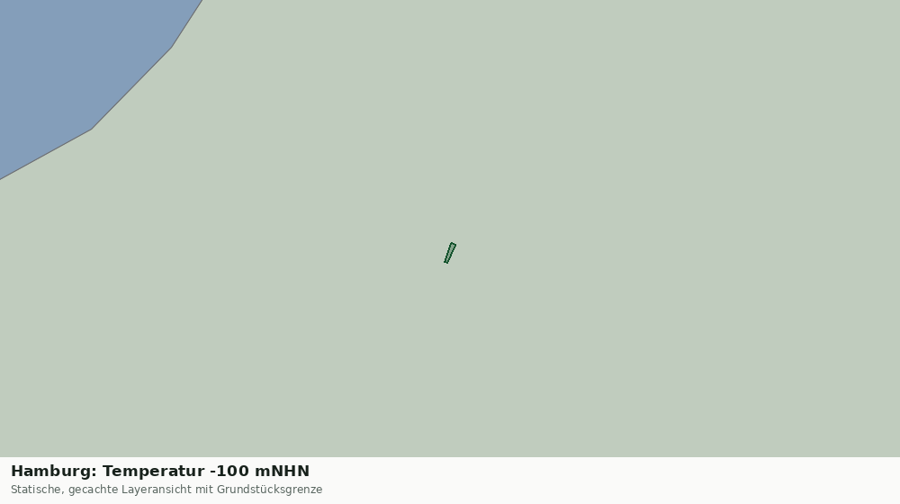 Statische Kartenansicht: Hamburg: Temperatur -100 mNHN