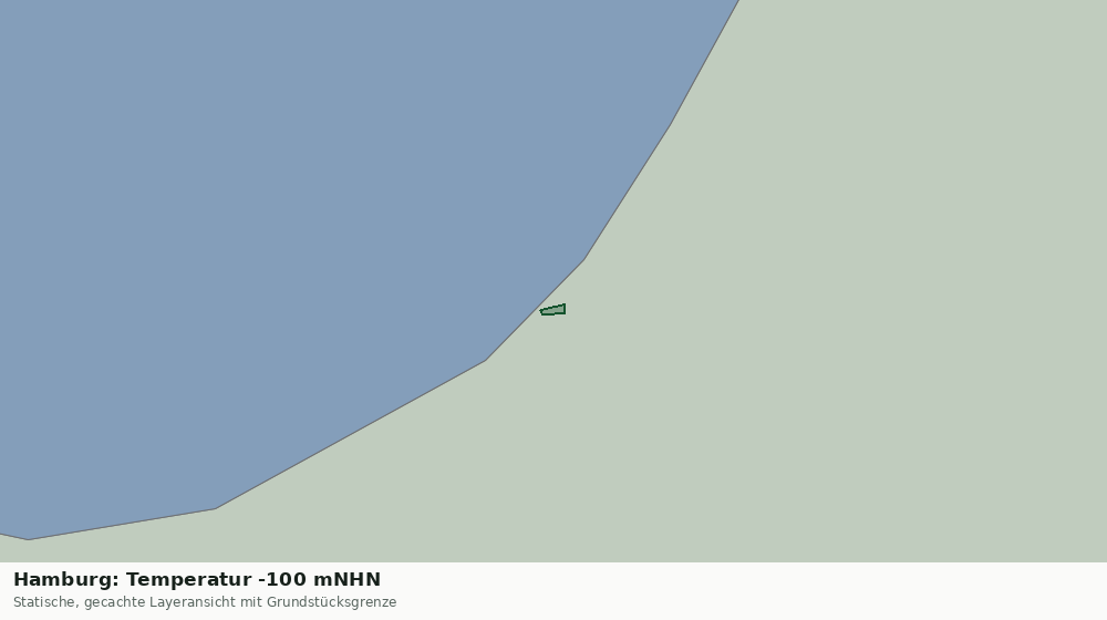 Statische Kartenansicht: Hamburg: Temperatur -100 mNHN
