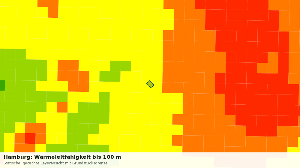 Statische Kartenansicht: Hamburg: Wärmeleitfähigkeit bis 100 m