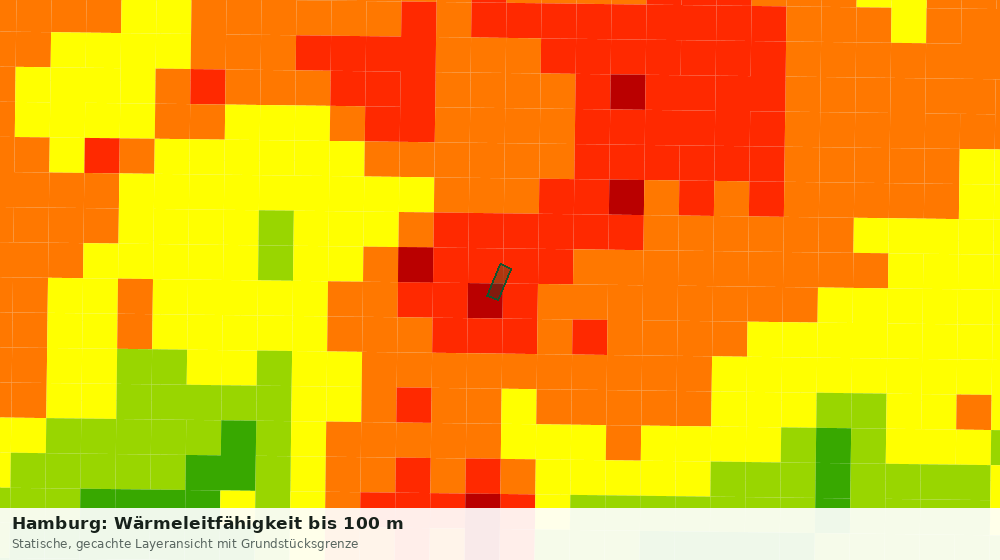 Statische Kartenansicht: Hamburg: Wärmeleitfähigkeit bis 100 m