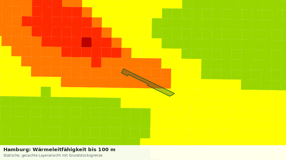Statische Kartenansicht: Hamburg: Wärmeleitfähigkeit bis 100 m