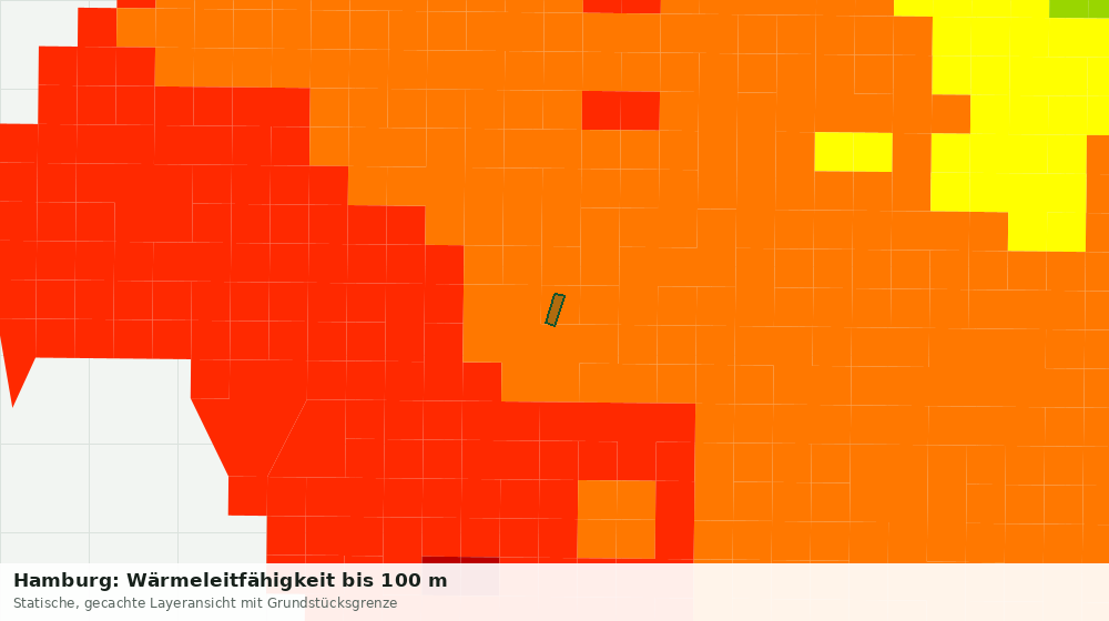 Statische Kartenansicht: Hamburg: Wärmeleitfähigkeit bis 100 m