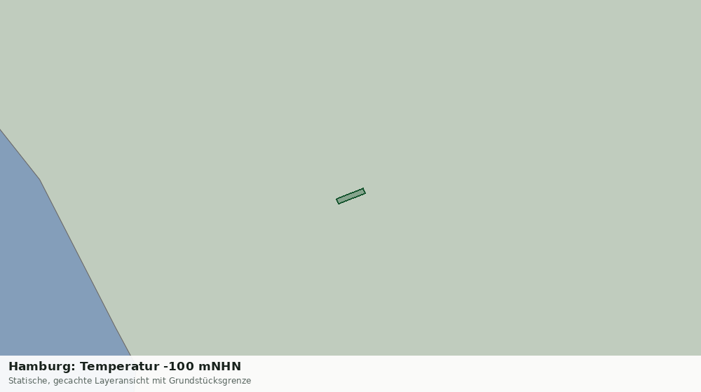 Statische Kartenansicht: Hamburg: Temperatur -100 mNHN