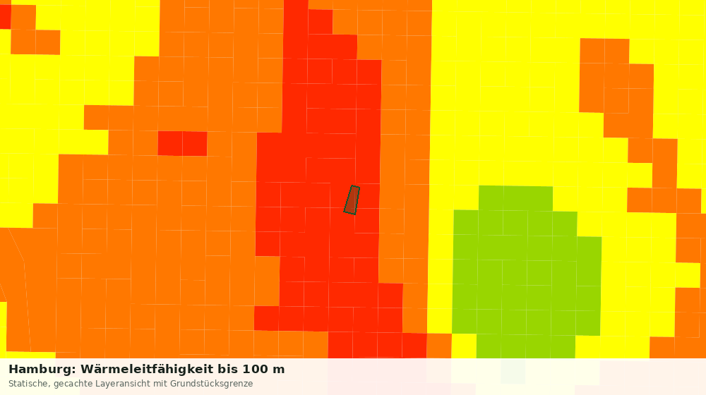 Statische Kartenansicht: Hamburg: Wärmeleitfähigkeit bis 100 m