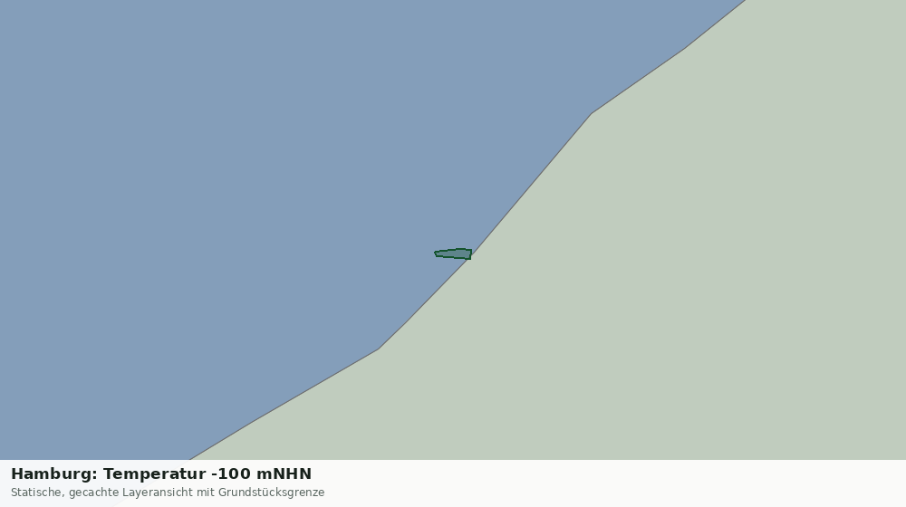Statische Kartenansicht: Hamburg: Temperatur -100 mNHN