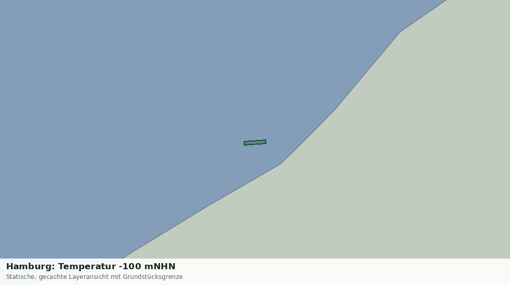 Statische Kartenansicht: Hamburg: Temperatur -100 mNHN