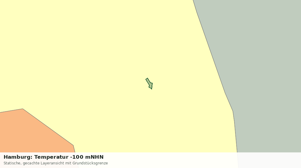 Statische Kartenansicht: Hamburg: Temperatur -100 mNHN