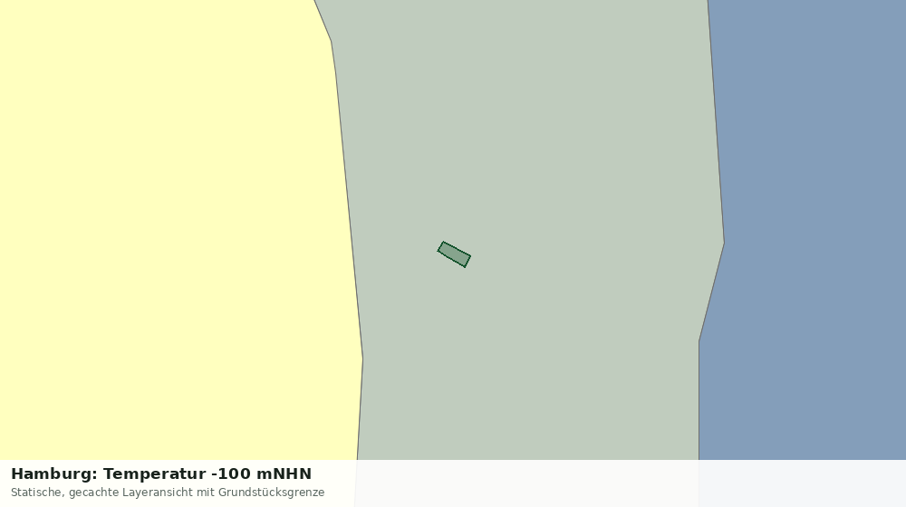 Statische Kartenansicht: Hamburg: Temperatur -100 mNHN