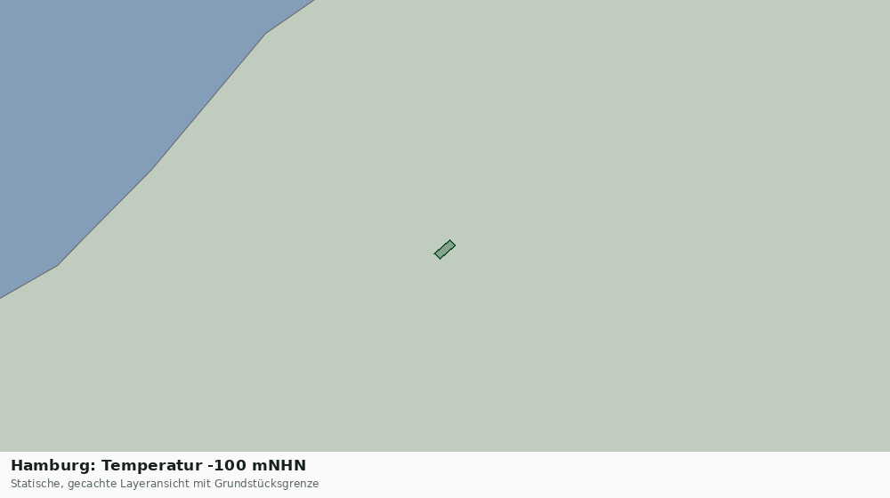Statische Kartenansicht: Hamburg: Temperatur -100 mNHN