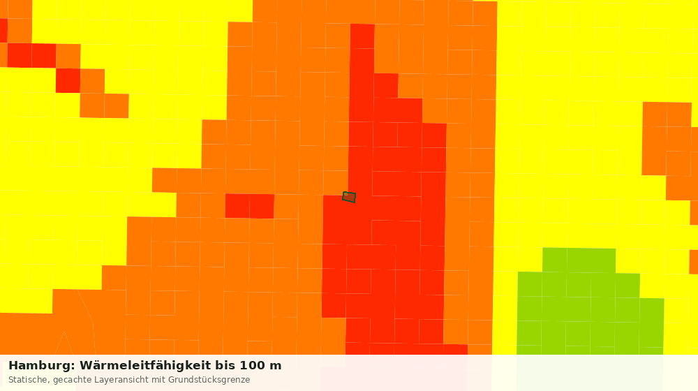 Statische Kartenansicht: Hamburg: Wärmeleitfähigkeit bis 100 m
