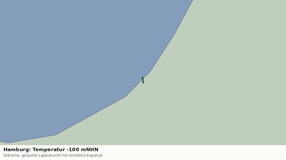 Statische Kartenansicht: Hamburg: Temperatur -100 mNHN