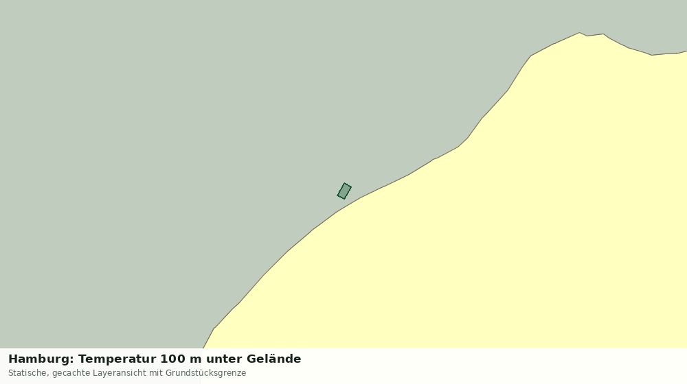 Statische Kartenansicht: Hamburg: Temperatur 100 m unter Gelände