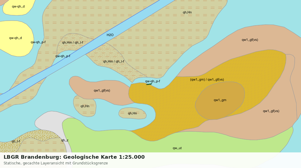 Statische Kartenansicht: LBGR Brandenburg: Geologische Karte 1:25.000