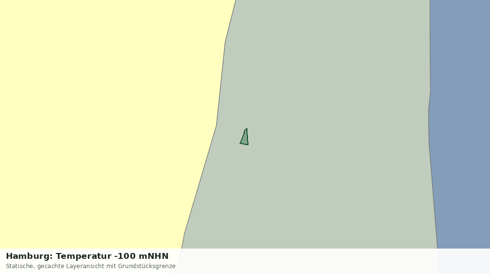 Statische Kartenansicht: Hamburg: Temperatur -100 mNHN