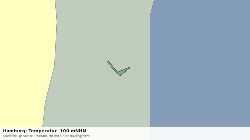 Statische Kartenansicht: Hamburg: Temperatur -100 mNHN