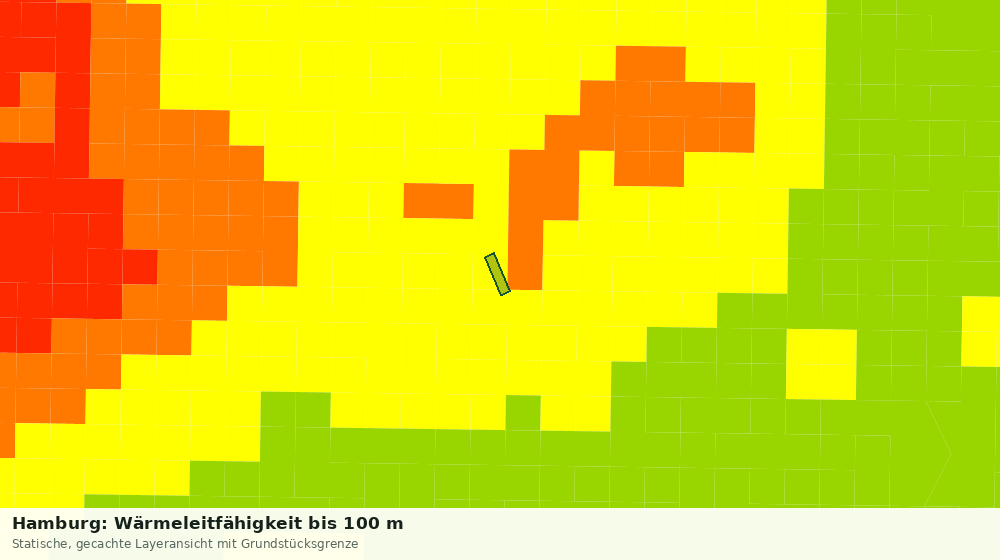 Statische Kartenansicht: Hamburg: Wärmeleitfähigkeit bis 100 m