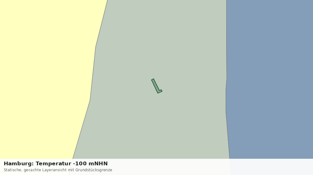Statische Kartenansicht: Hamburg: Temperatur -100 mNHN