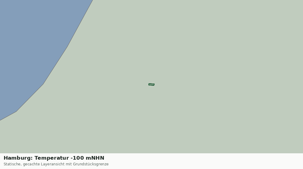 Statische Kartenansicht: Hamburg: Temperatur -100 mNHN