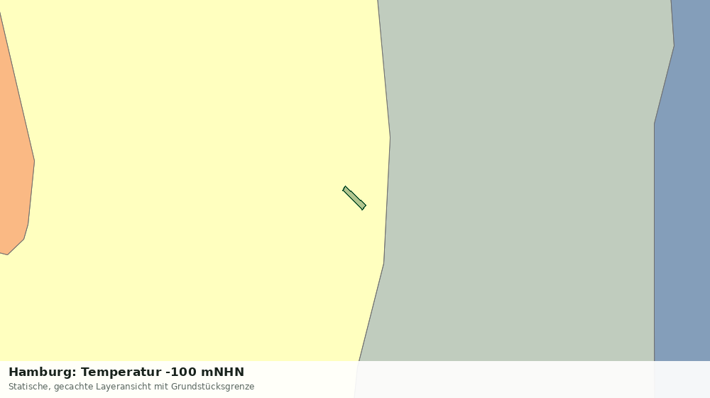 Statische Kartenansicht: Hamburg: Temperatur -100 mNHN