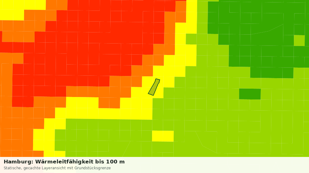 Statische Kartenansicht: Hamburg: Wärmeleitfähigkeit bis 100 m