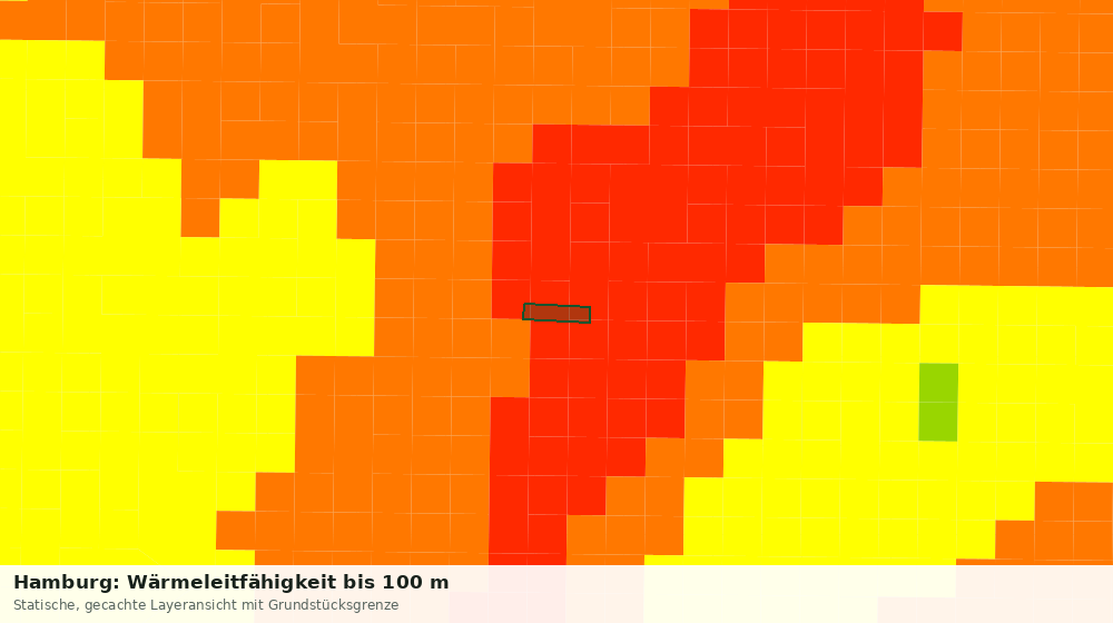 Statische Kartenansicht: Hamburg: Wärmeleitfähigkeit bis 100 m