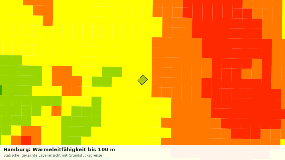 Statische Kartenansicht: Hamburg: Wärmeleitfähigkeit bis 100 m