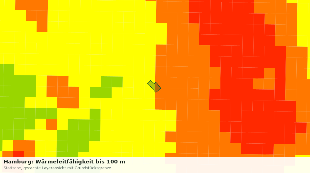 Statische Kartenansicht: Hamburg: Wärmeleitfähigkeit bis 100 m