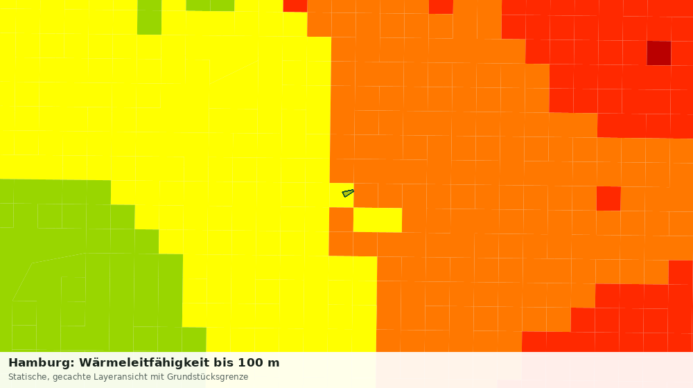 Statische Kartenansicht: Hamburg: Wärmeleitfähigkeit bis 100 m