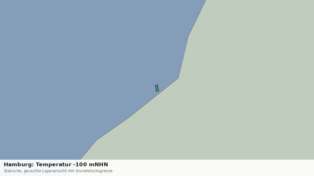 Statische Kartenansicht: Hamburg: Temperatur -100 mNHN