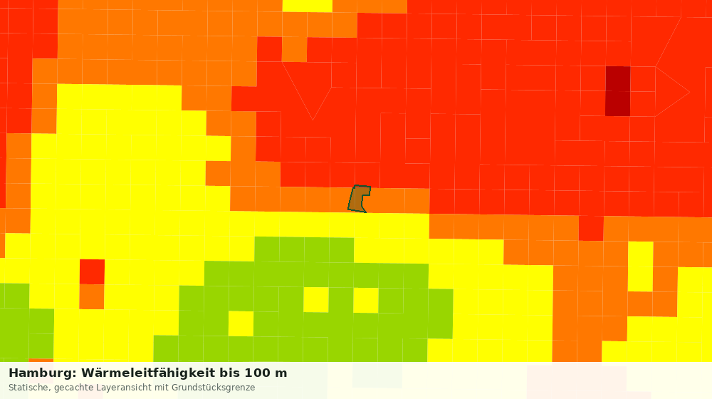 Statische Kartenansicht: Hamburg: Wärmeleitfähigkeit bis 100 m