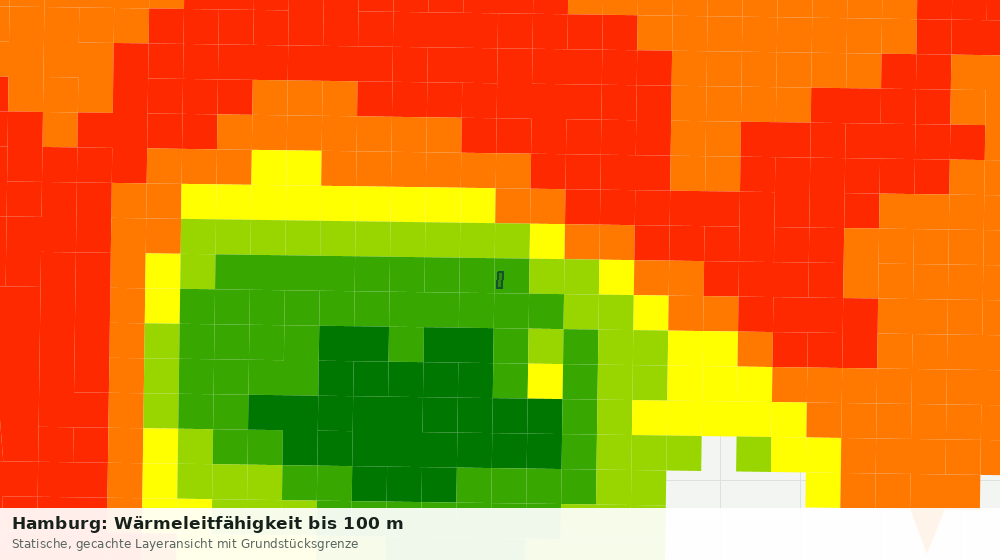 Statische Kartenansicht: Hamburg: Wärmeleitfähigkeit bis 100 m