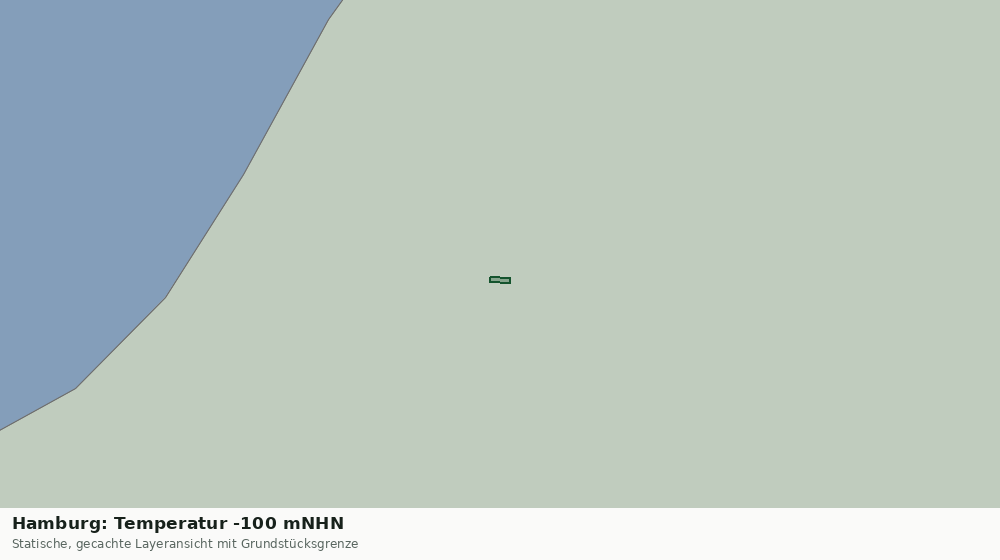 Statische Kartenansicht: Hamburg: Temperatur -100 mNHN