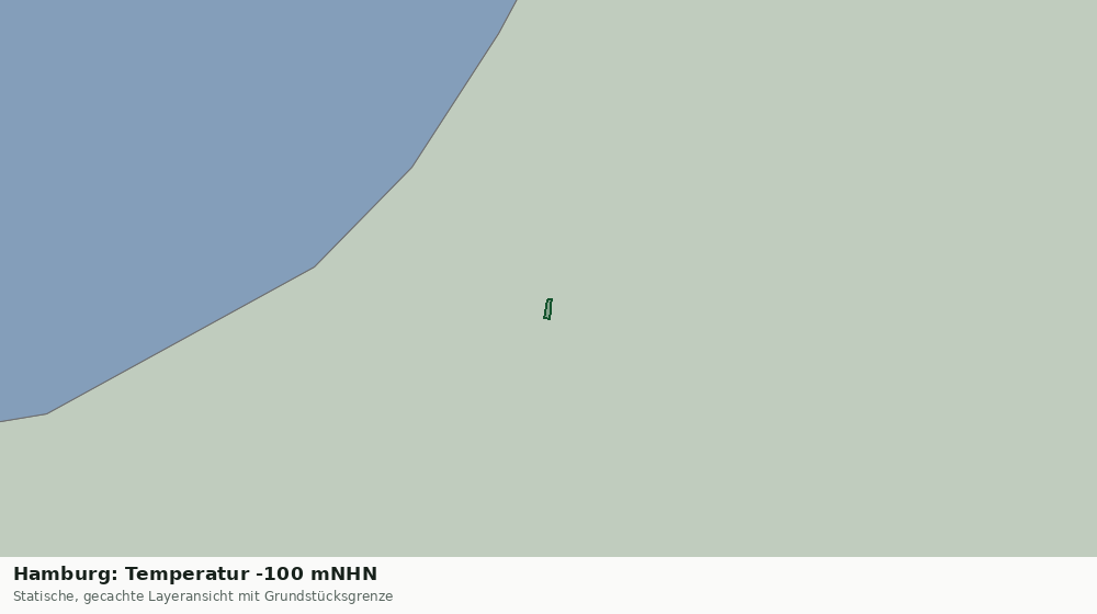 Statische Kartenansicht: Hamburg: Temperatur -100 mNHN