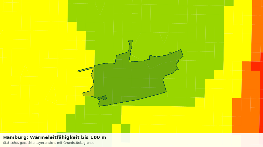 Statische Kartenansicht: Hamburg: Wärmeleitfähigkeit bis 100 m