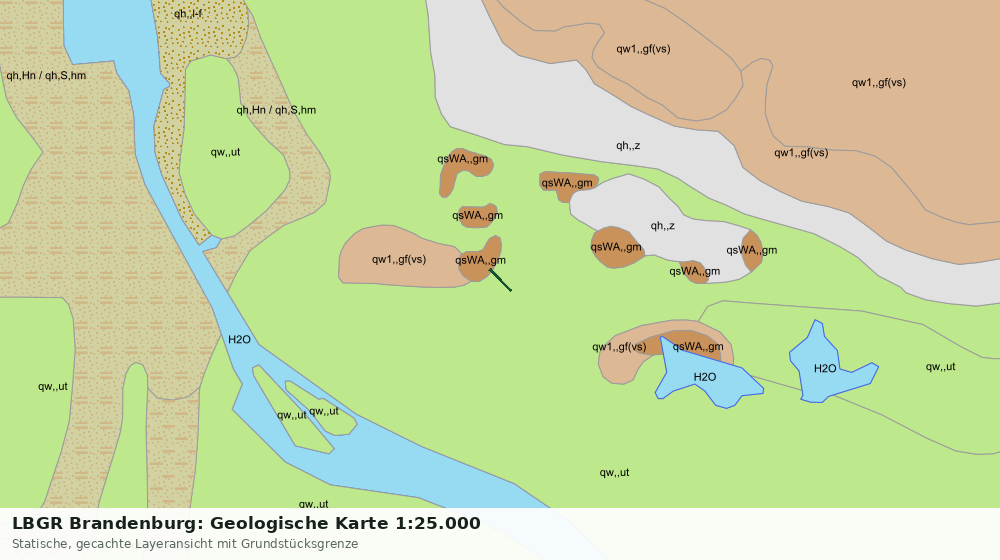 Statische Kartenansicht: LBGR Brandenburg: Geologische Karte 1:25.000