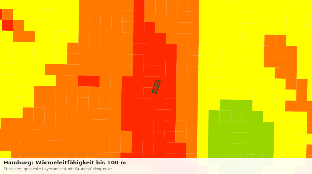 Statische Kartenansicht: Hamburg: Wärmeleitfähigkeit bis 100 m