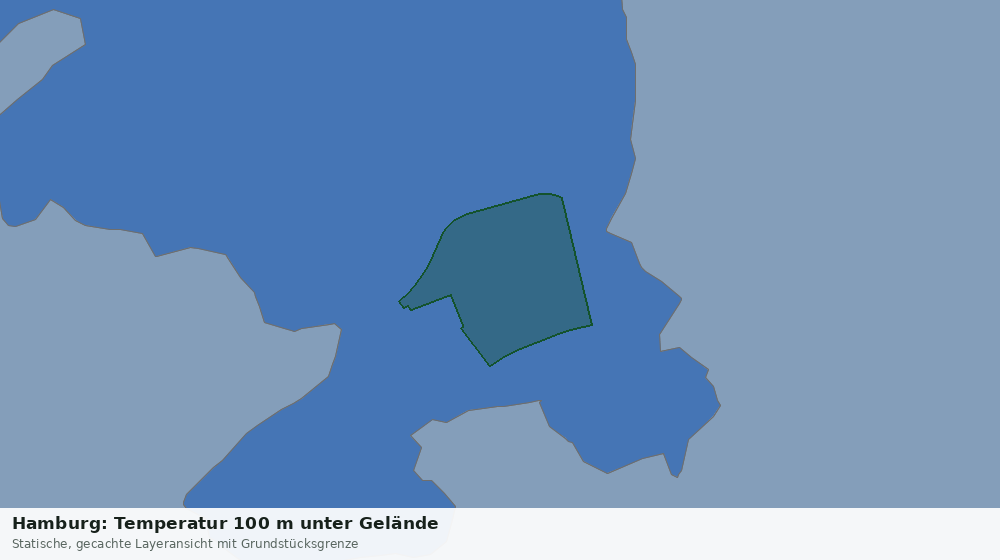 Statische Kartenansicht: Hamburg: Temperatur 100 m unter Gelände