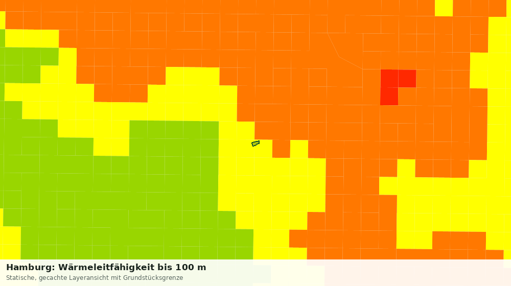 Statische Kartenansicht: Hamburg: Wärmeleitfähigkeit bis 100 m
