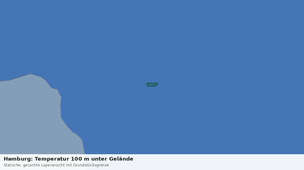 Statische Kartenansicht: Hamburg: Temperatur 100 m unter Gelände