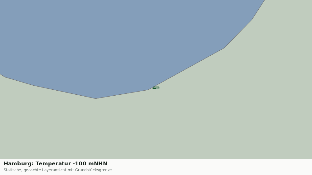 Statische Kartenansicht: Hamburg: Temperatur -100 mNHN