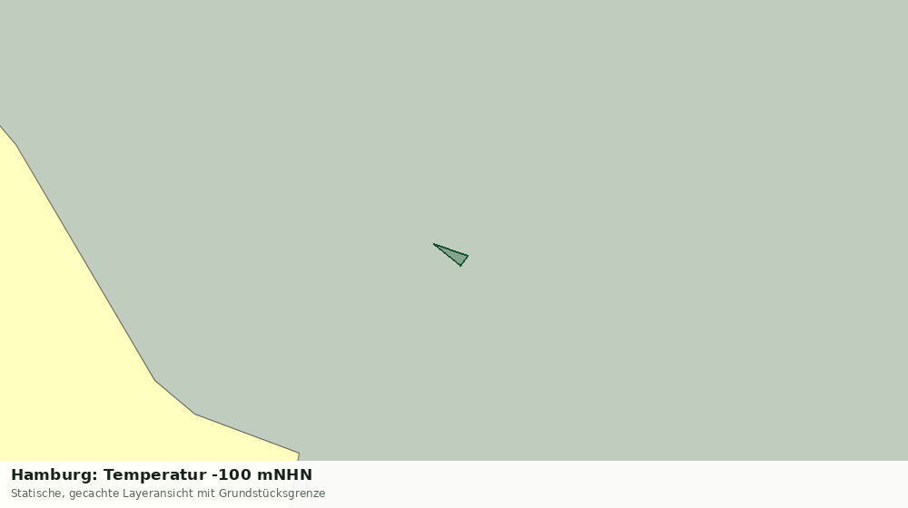 Statische Kartenansicht: Hamburg: Temperatur -100 mNHN