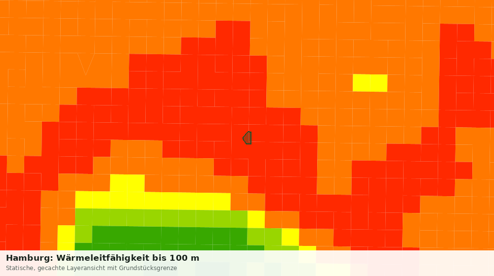 Statische Kartenansicht: Hamburg: Wärmeleitfähigkeit bis 100 m