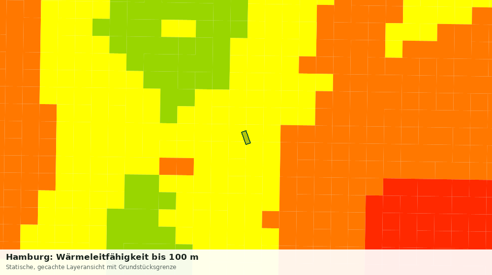Statische Kartenansicht: Hamburg: Wärmeleitfähigkeit bis 100 m