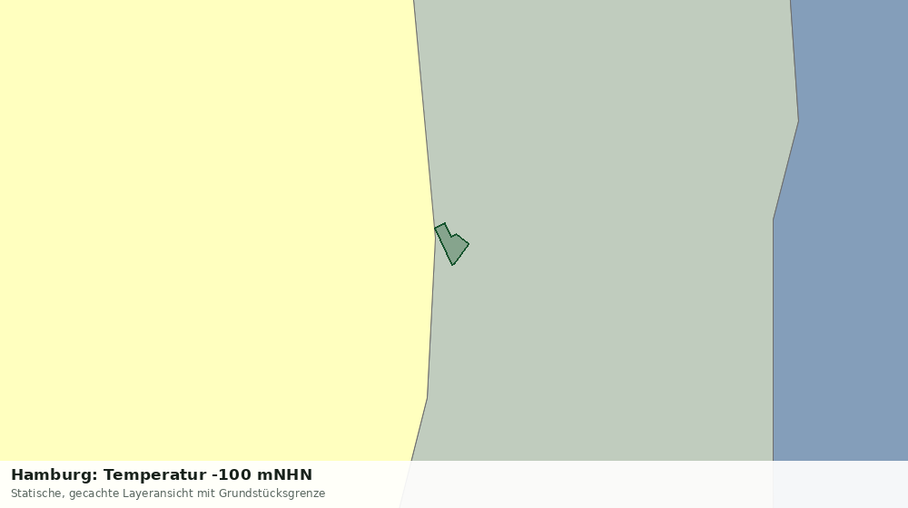 Statische Kartenansicht: Hamburg: Temperatur -100 mNHN