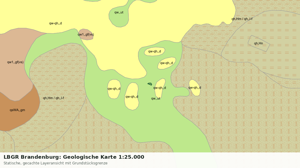 Statische Kartenansicht: LBGR Brandenburg: Geologische Karte 1:25.000