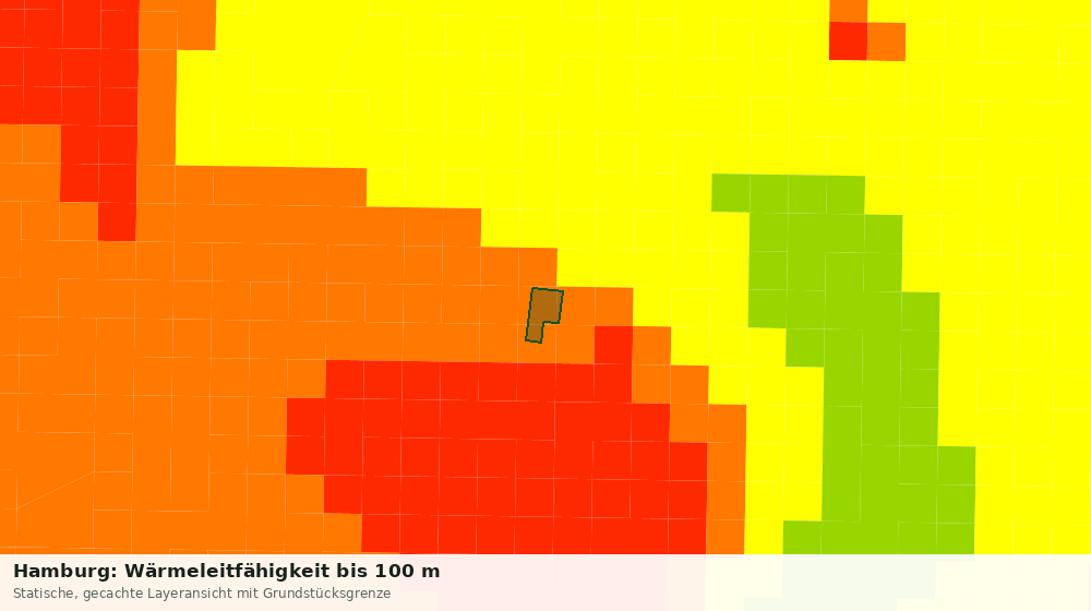 Statische Kartenansicht: Hamburg: Wärmeleitfähigkeit bis 100 m