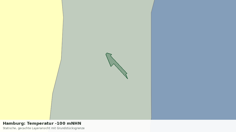 Statische Kartenansicht: Hamburg: Temperatur -100 mNHN
