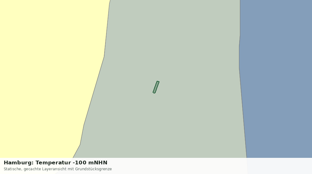 Statische Kartenansicht: Hamburg: Temperatur -100 mNHN