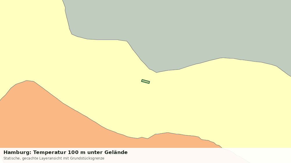 Statische Kartenansicht: Hamburg: Temperatur 100 m unter Gelände