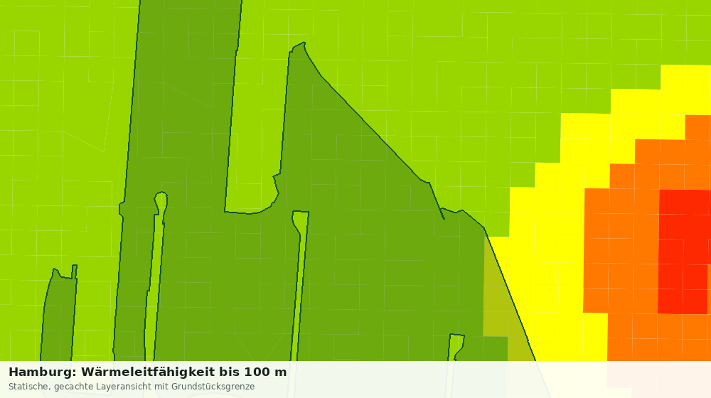 Statische Kartenansicht: Hamburg: Wärmeleitfähigkeit bis 100 m